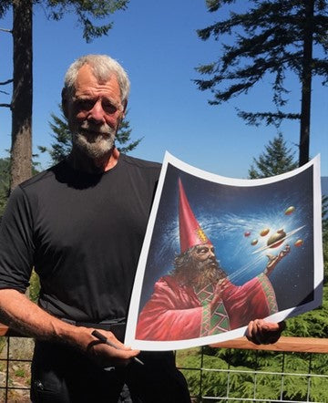 Leon Rosenblatt with the an artist proof of the Man of Miracles edition