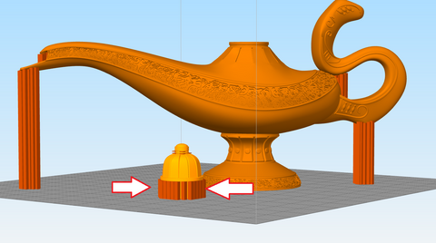 Genie aladdin with lamp 3D model 3D printable