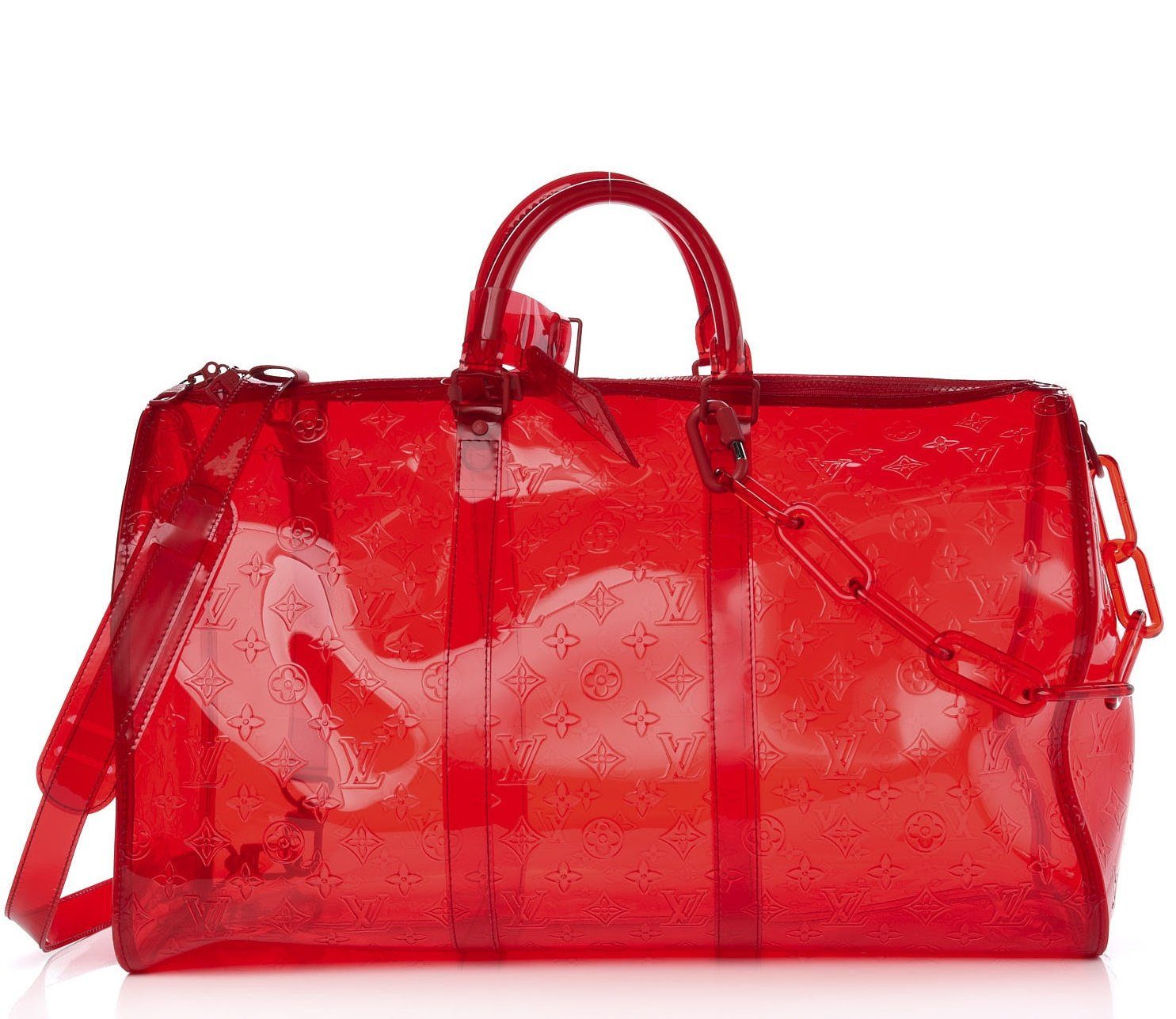 LOUIS VUITTON PVC Monogram Keepall Bandouliere 50 Grenadine Red – Marc Gebauer Lifestyle GmbH