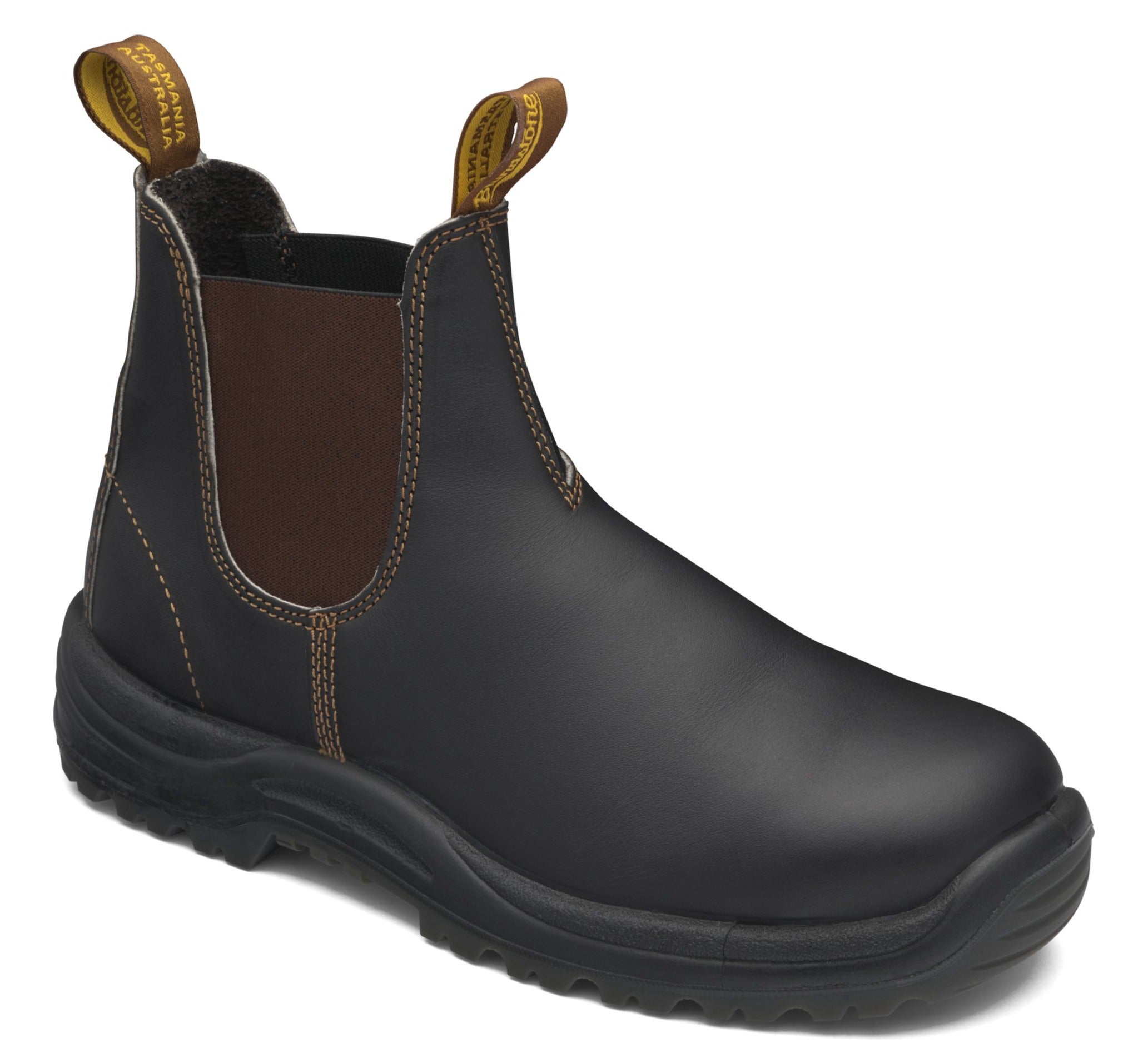 Blundstone Stout Brown Elastic Side Boot V Cut 172 1 Workwear