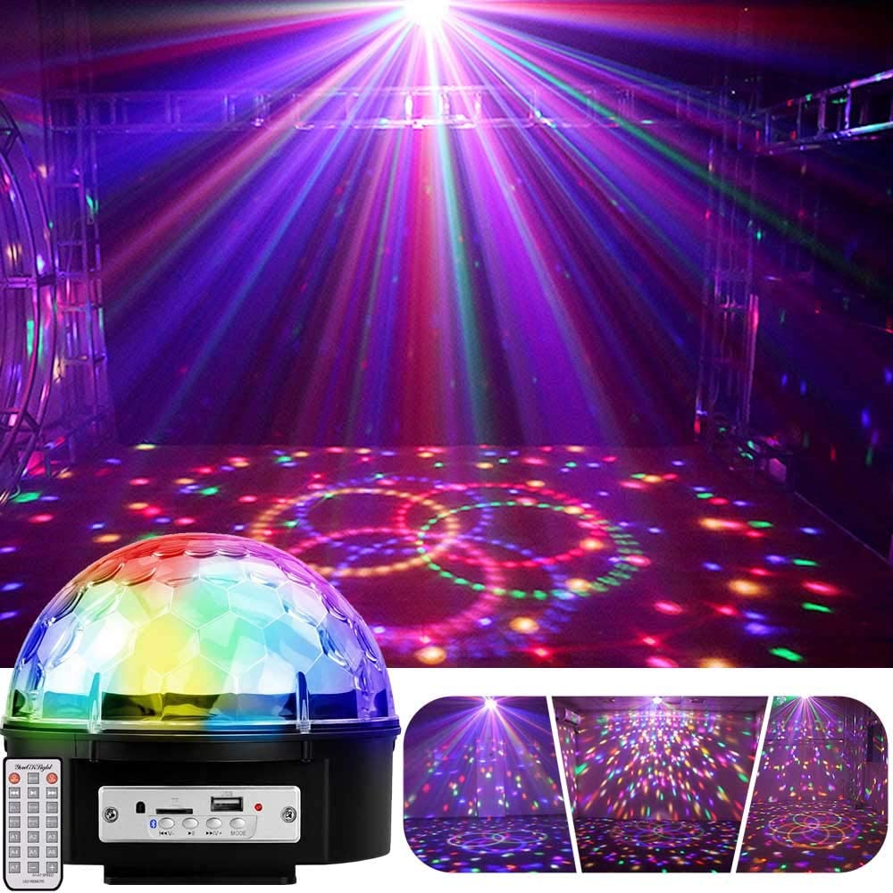4 Pack Bluex Bulbs Disco Party Lights - Sound Activated LED Strobe Lights  with Remote Control Indoor Rotating RGB DJ Disco Light Ball Lights with 7