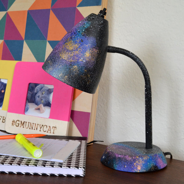 painted galaxy desk lamp