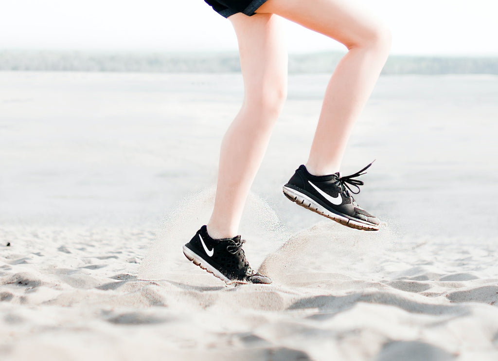 person running at beach