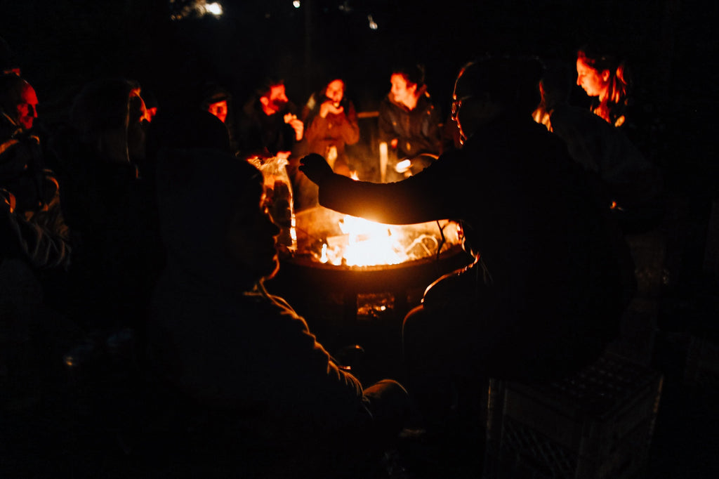 backyard fire pit party