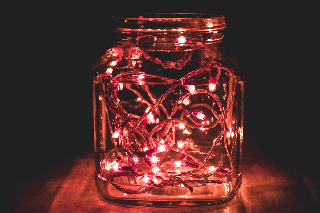 jar of fairy lights