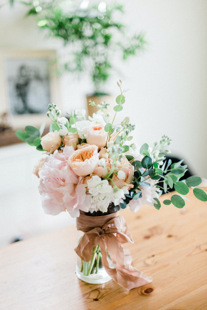 fresh flower bouquet on dining table