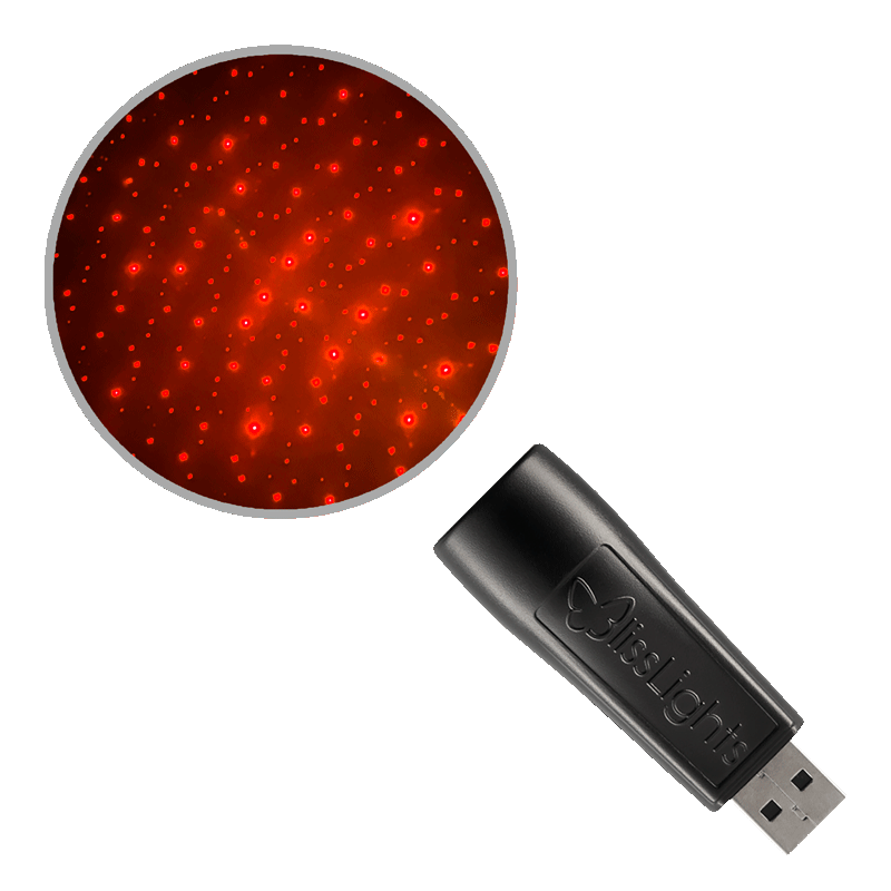 starport usb star projector in red