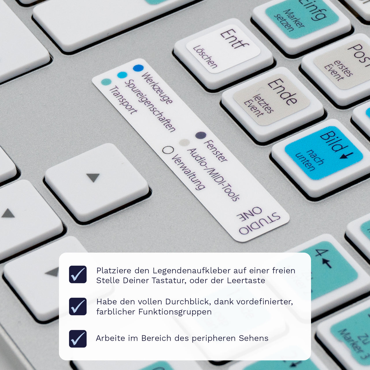 Tastaturaufkleber für Studio One PC/MAC deutsch – TasTutor