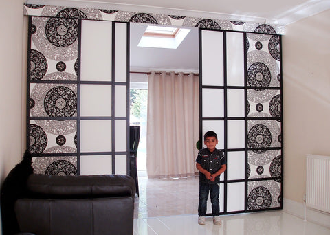 frosted glass room divider