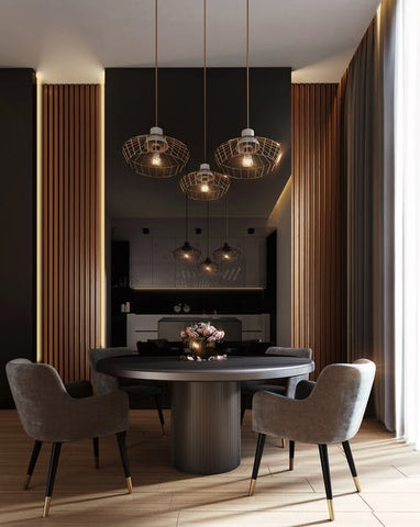 seating area with pendant light
