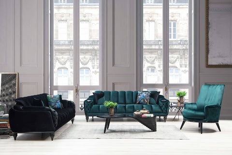 teal green beautiful sofa set