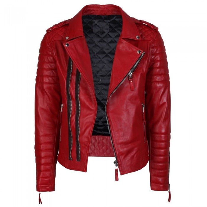 red supreme leather jacket