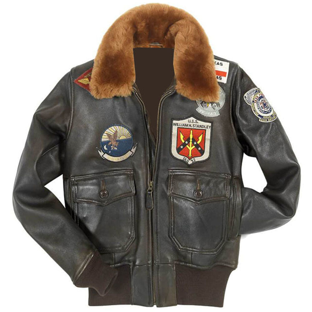 Womens VTG Black Leather B3 Shearling Aviator Jacket | High Quality ...