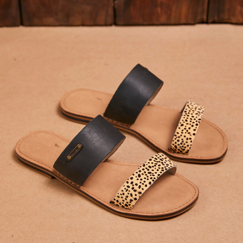 leopard mule sandal