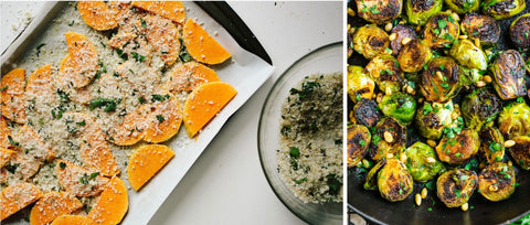 Combo butternut squash and brussel sprouts