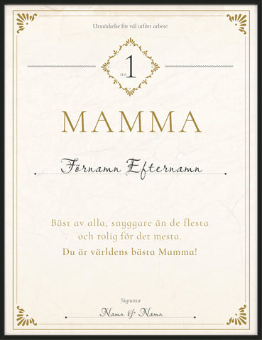 Present till världens bästa mamma – Diplom Poster