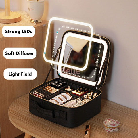 Belle's AvaShine™ LED Travel Makeup Organizer (7 Sections) – BelleattheBall