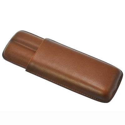 Etui Cigare en Cuir Tissé Marron