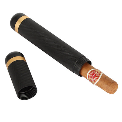 Tube Cigare en Métal Noir et Or