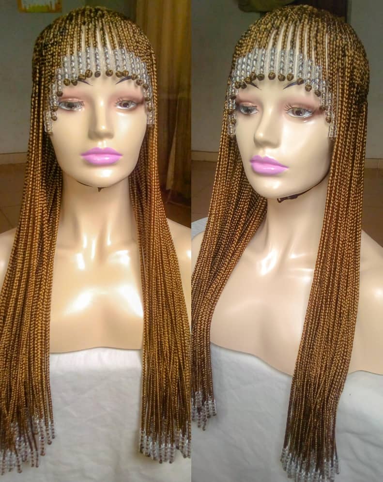 Ghana Braid Wig With Silver Colour Beads Yvonne Jannis Hair Line