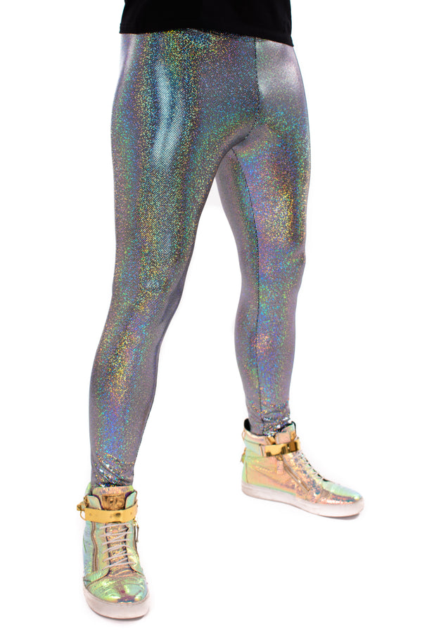 Sparkle Purple Holographic Meggings: Men's Sparkle Leggings