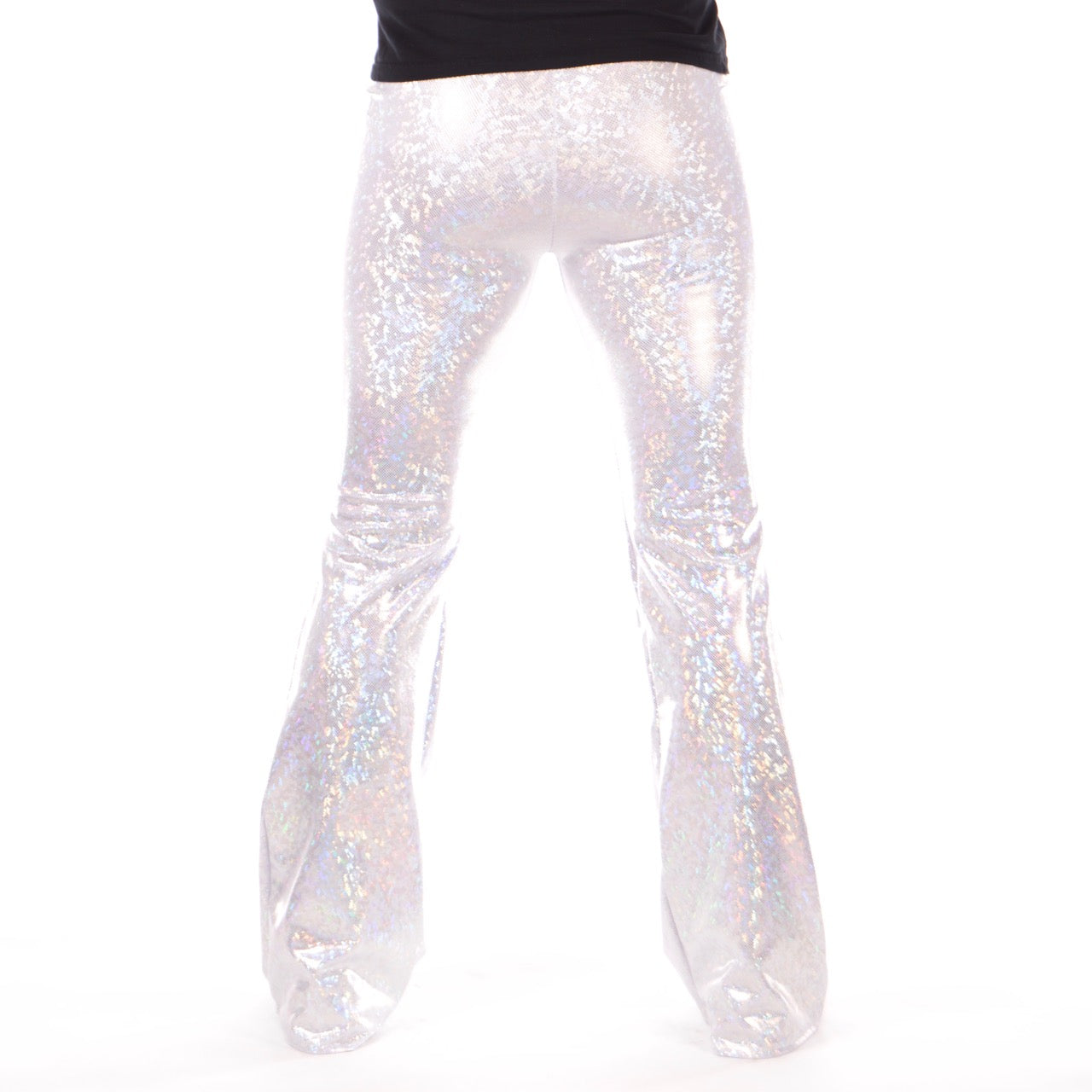 Disco White: Holographic Men's Flares - 70's Men's Bell Bottoms or Whi ...