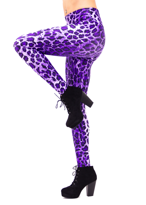 Peloton x WITH, Nala Purple Leopard Cheetah Leggings High Rise Size Small
