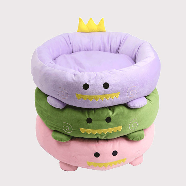 purple crown dog bed