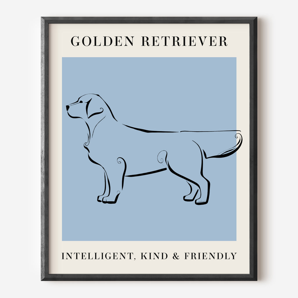 golden retriever line drawing