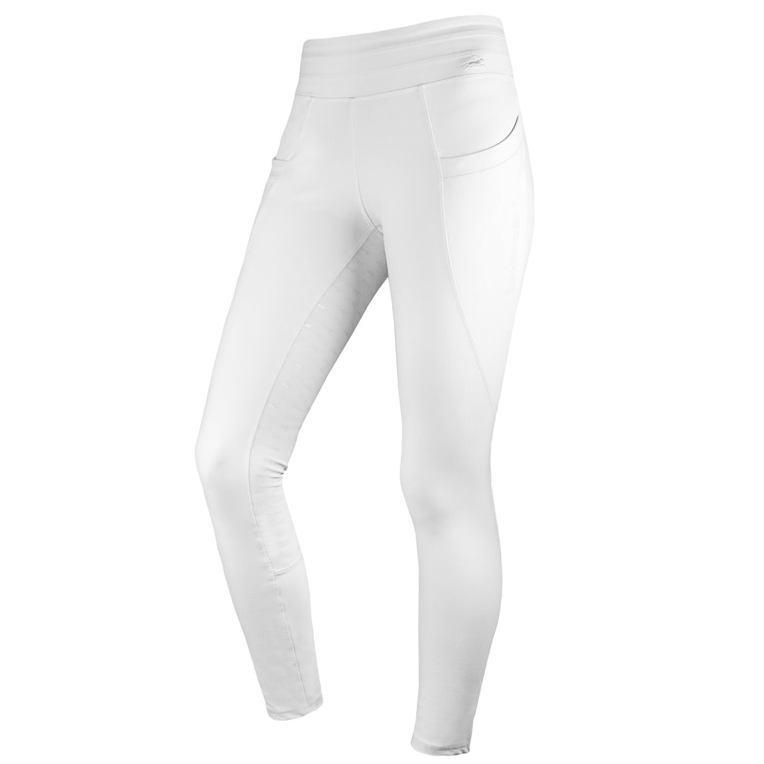 BR CHRISTENE Ladies Silicone Full Grip Riding Tights, Snow White