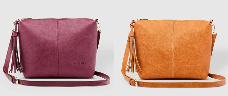 daisy crossbody bag louenhide nutmeg and shiraz louenhide