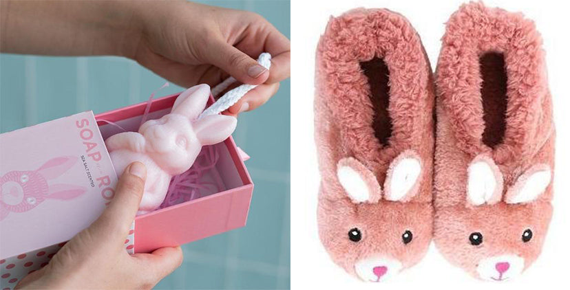 soap on a bunny rope bunny slippers easter