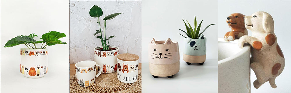 cat dog planter urban products ceramic