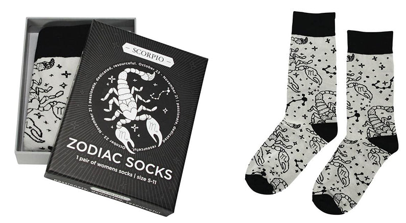 zodiac boxed socks scorpio