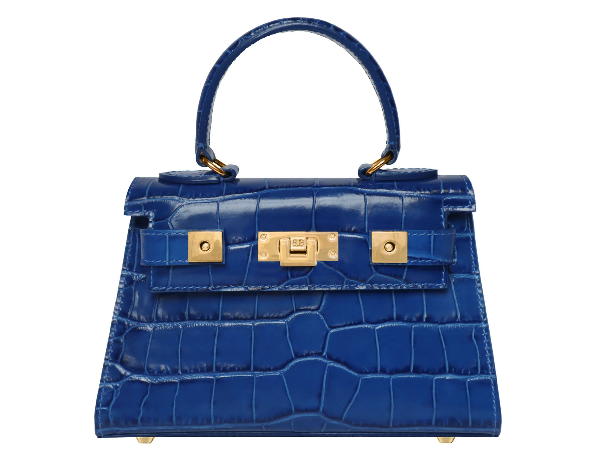 Maya Mignon Orinoco 'Croc' Print Calf Leather Handbag - Cobalt