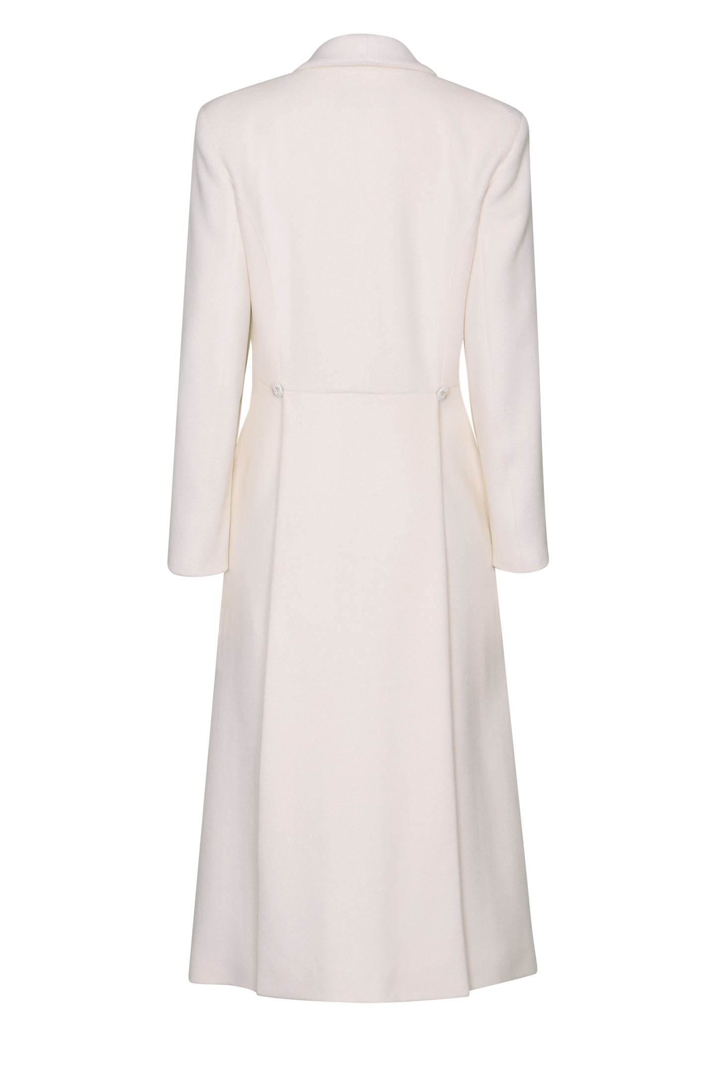 Cashmere/Wool Coat in Ivory - Dulcie