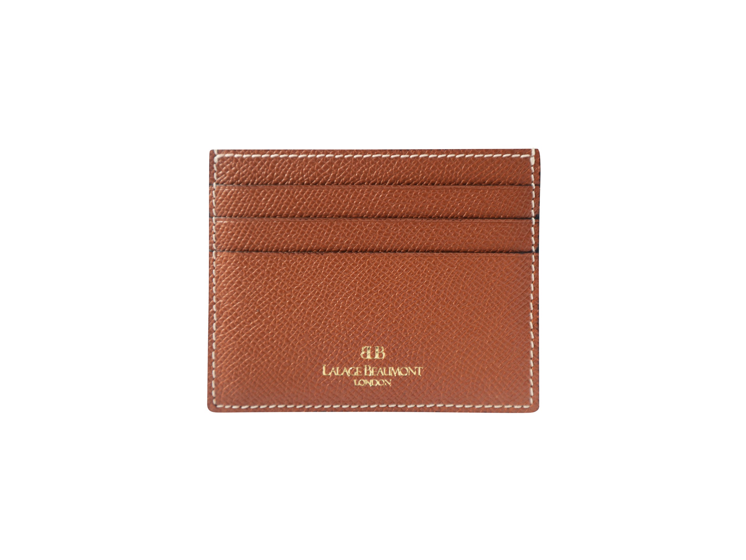 Single Card Holder Dolomite Pebble Print Calf Leather - Tan