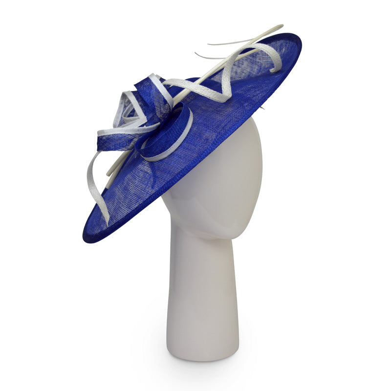 Teardrop Disk Hat in Sapphire and Ivory