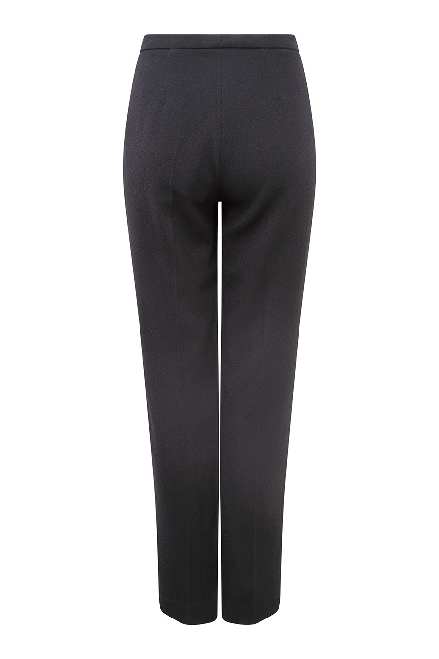 Narrow Leg Trousers in Black Wool Crepe