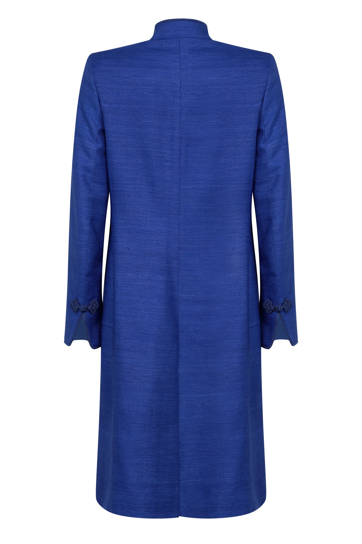 Sapphire Plain Raw Silk Dress Coat - Vicky