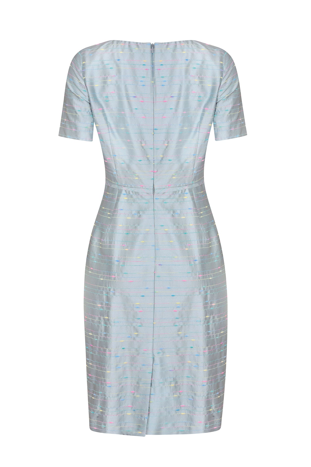 Sky Dress in Silk Slub Stripe - Angie