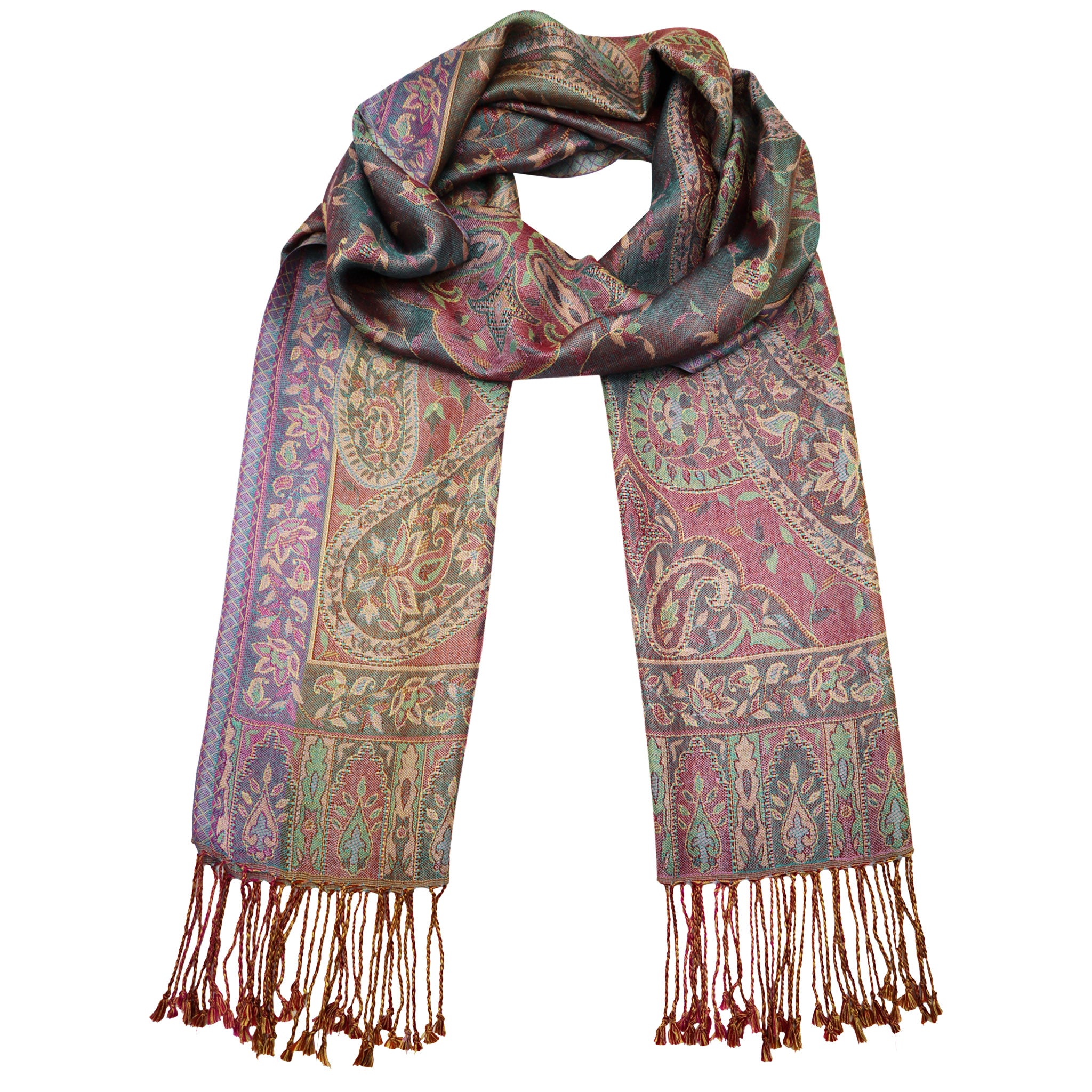 Silk Jacquard Long Scarf - Various Colours