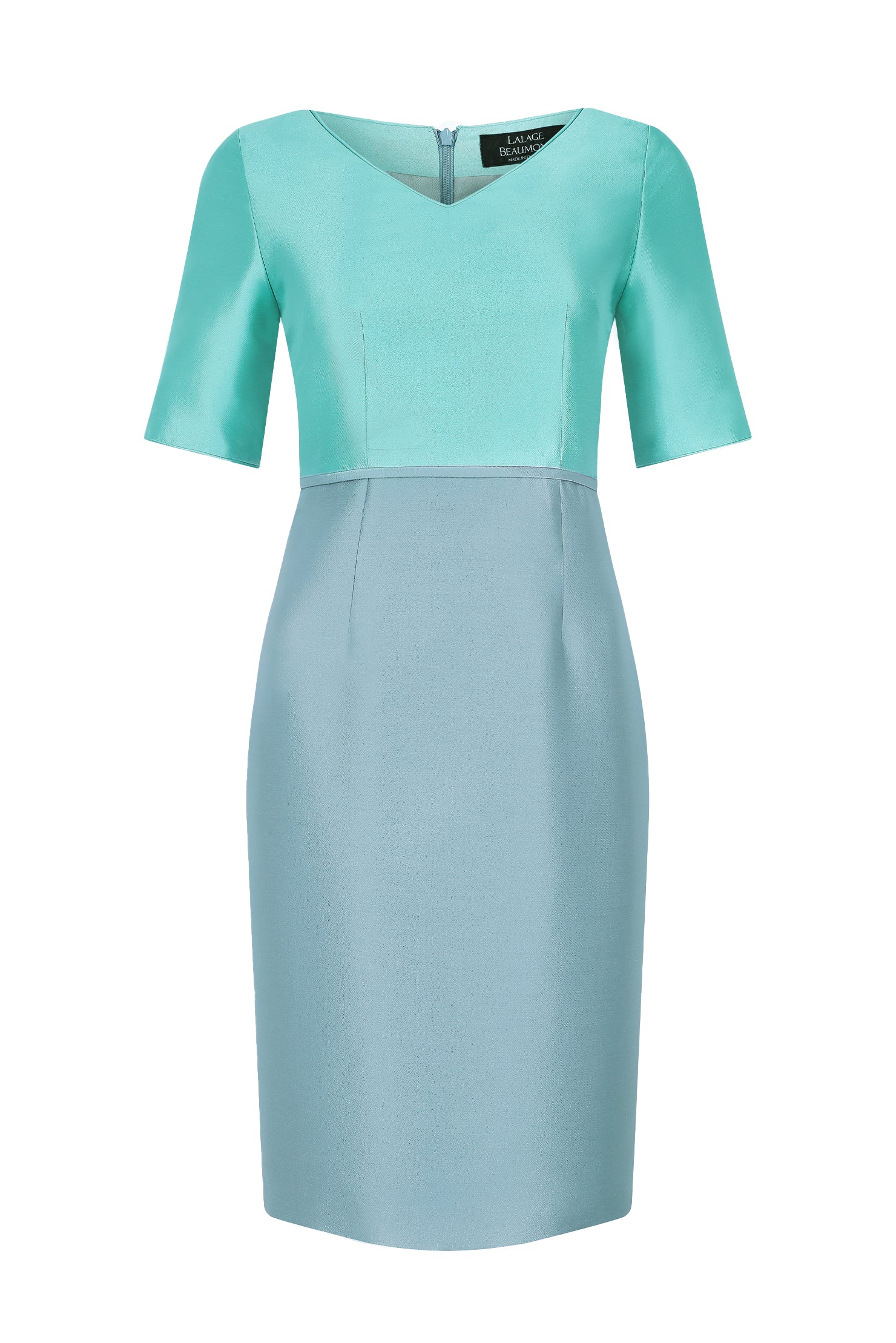 Jade/Ash Sateen Dress - Amelia