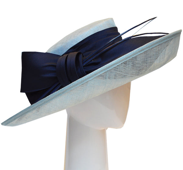 pale blue wedding hat