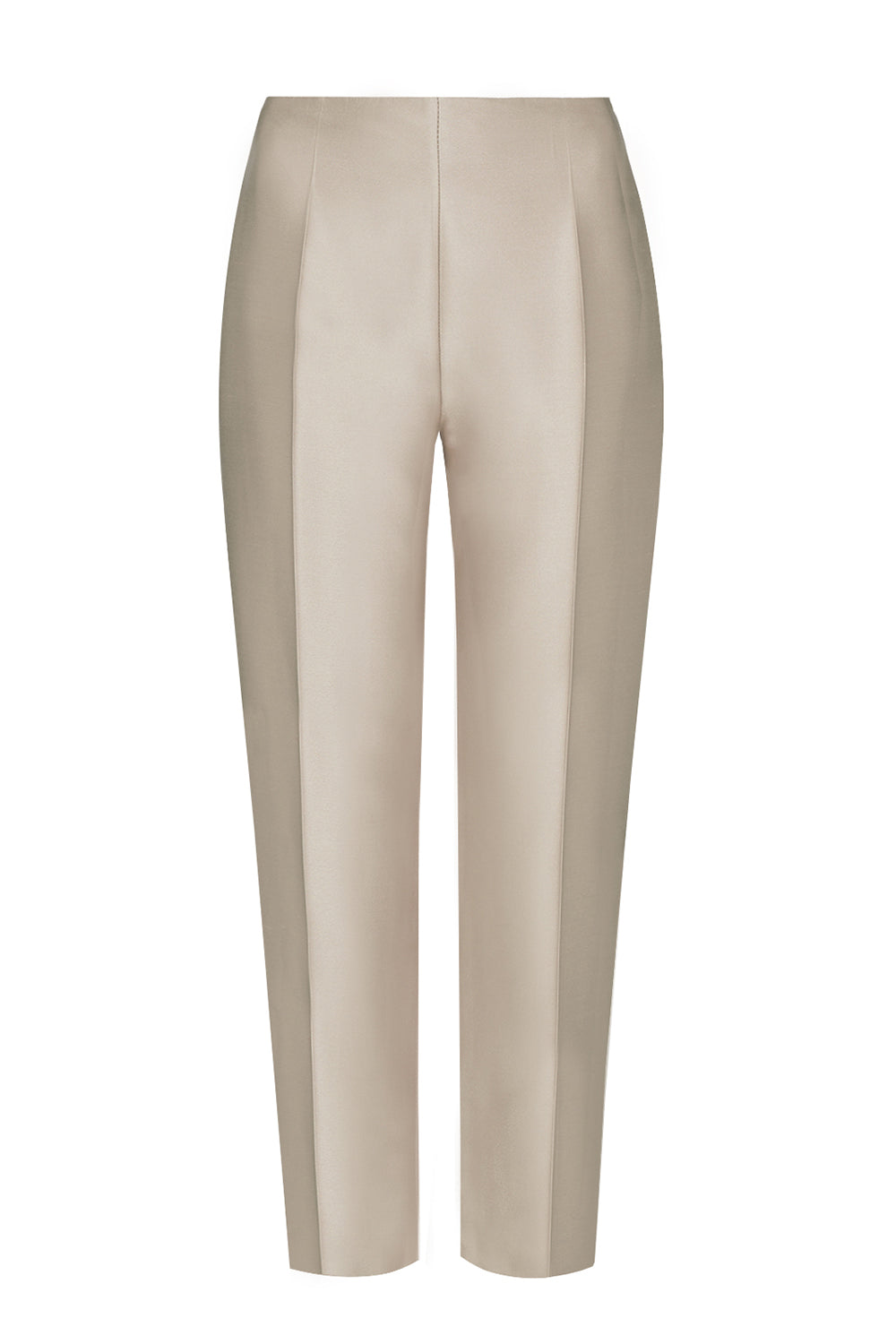 Taupe Sateen Trousers - Phoebe