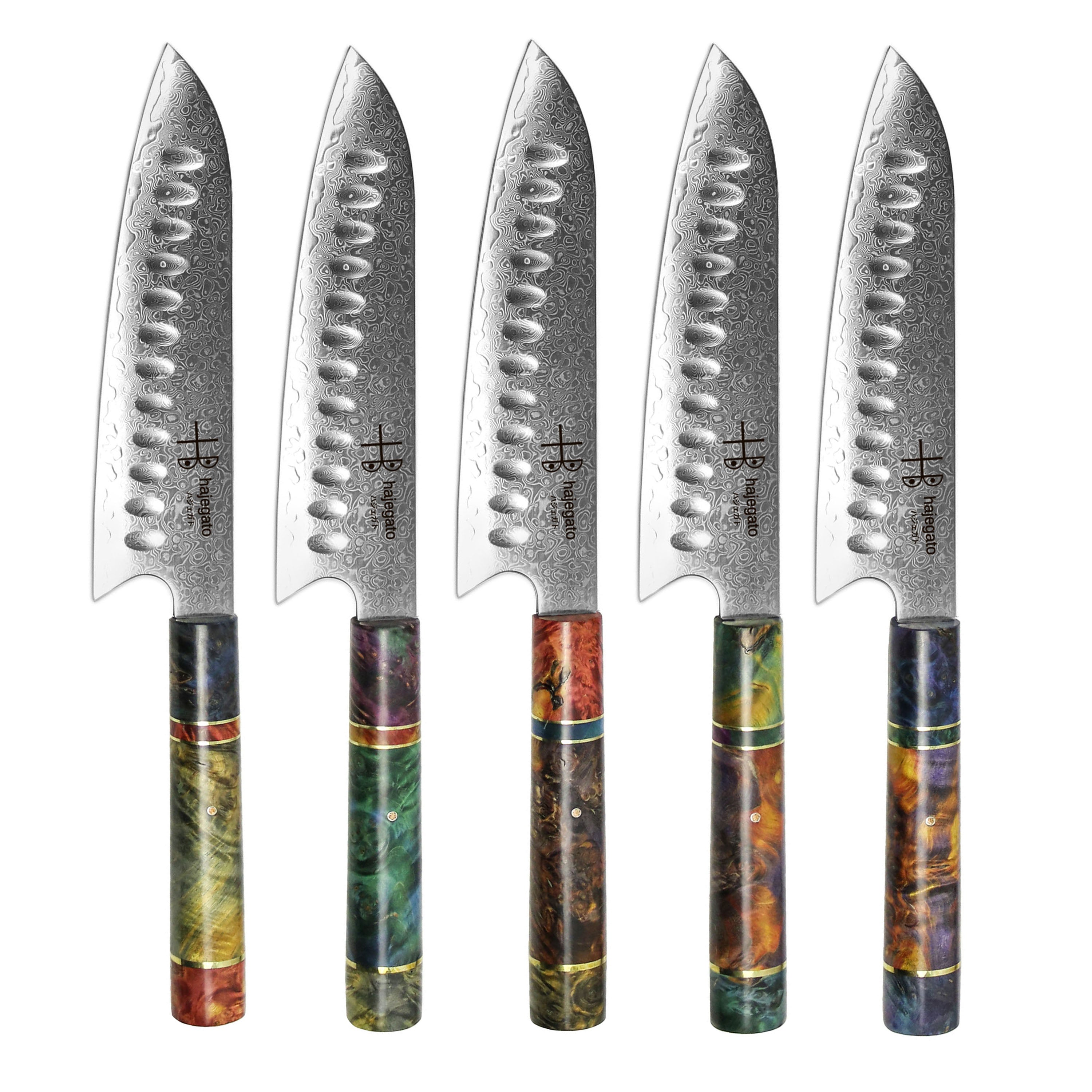 7 Japanese Santoku Knives Damascus Steel | Shogun Series