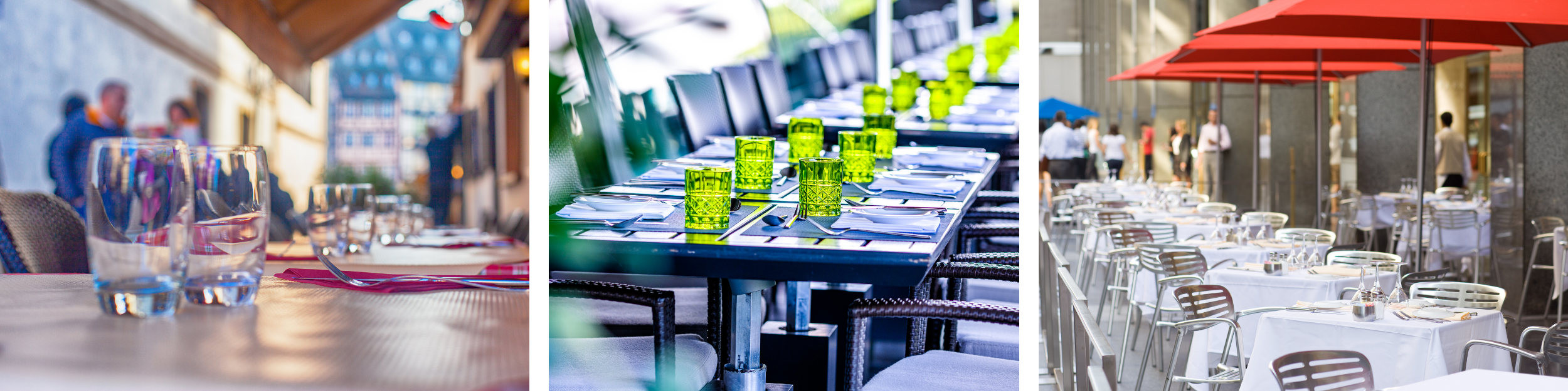 Paramètres de table dans un restaurant vide