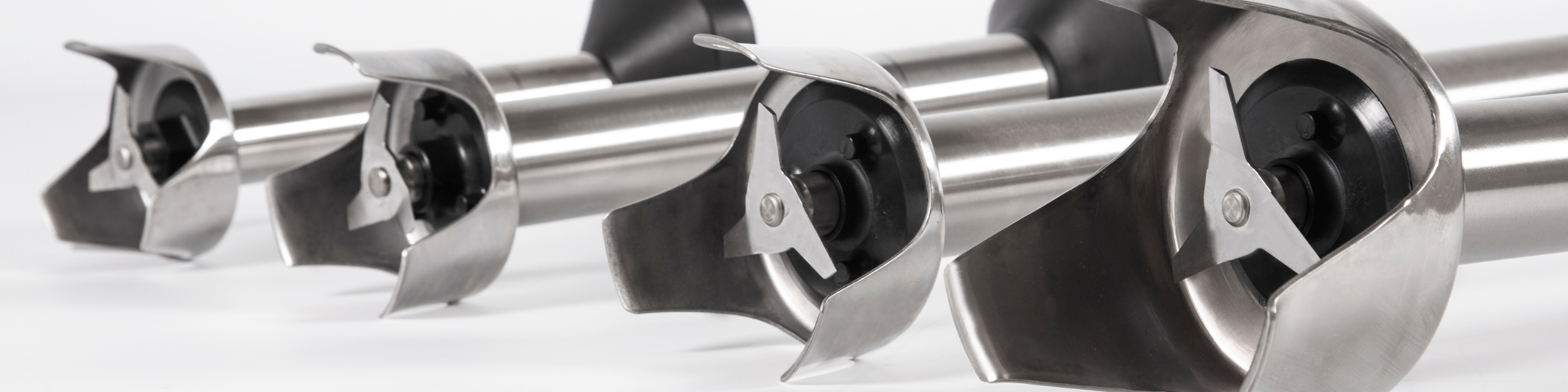 Close up shot of immersion blender blade