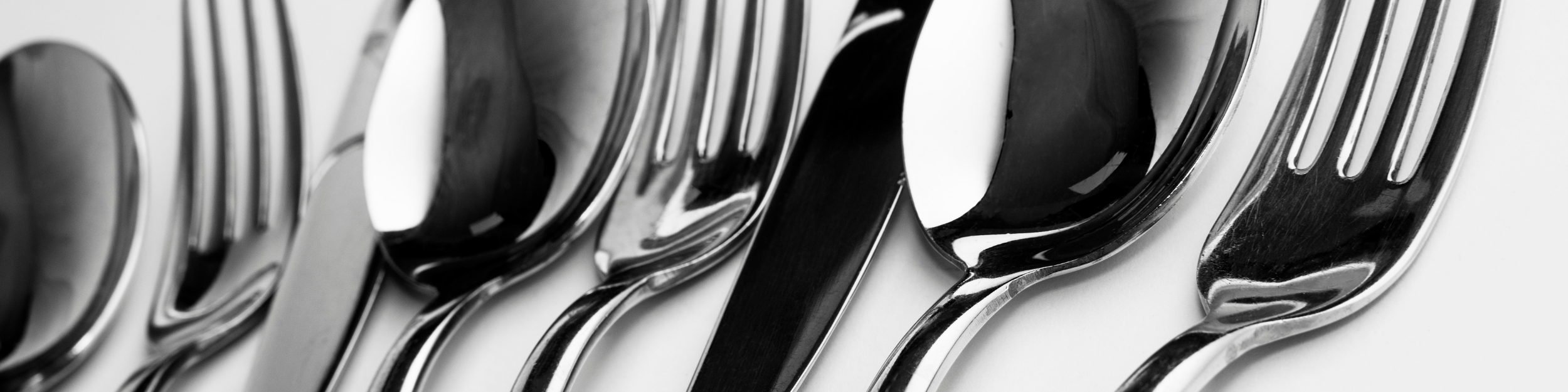 Line up of flatware