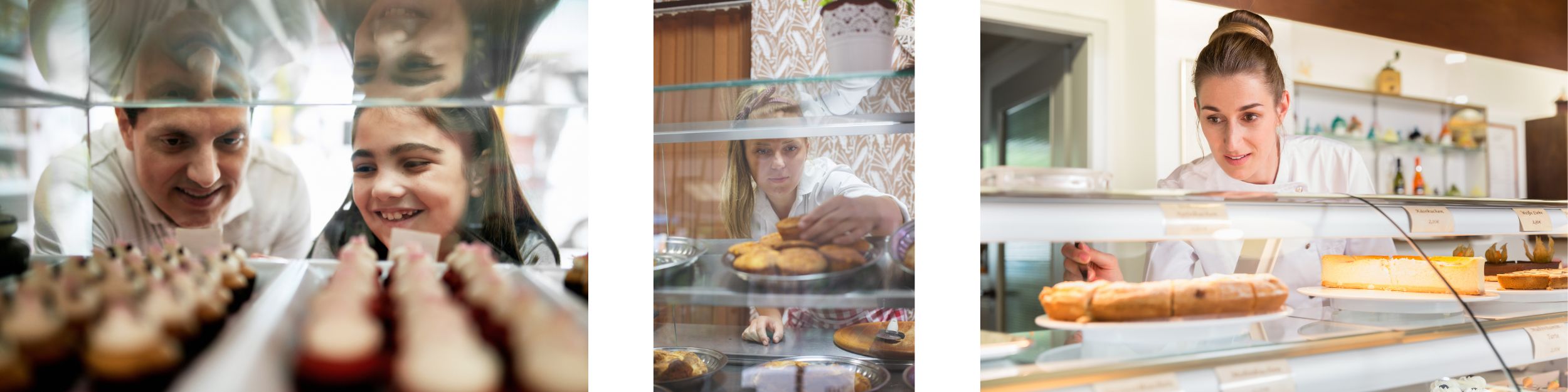 Remplir les caisses de boulangerie et regarder la pâtisserie